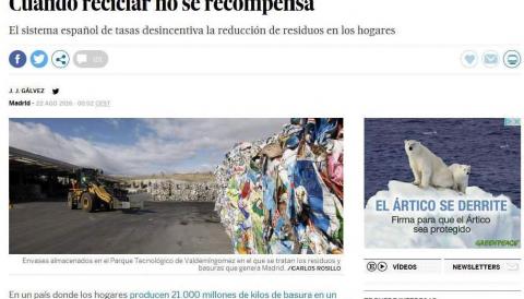 Esporles municipi de referència a un article de EL PAÍS sobre reciclatge